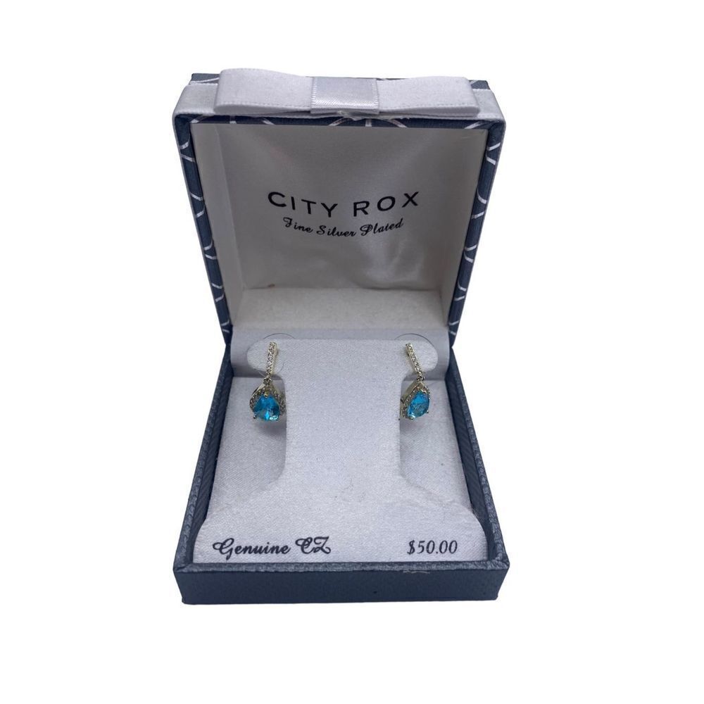 CITY ROX Cubic Zirconia Teardrop Earrings new in box